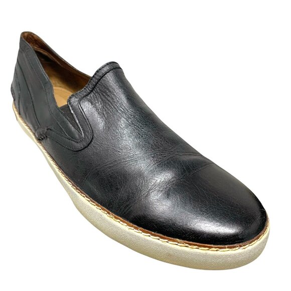 Blackstone SCM-003 Black Leather Minimalist Slip On Sneakers - Picture 3 of 9
